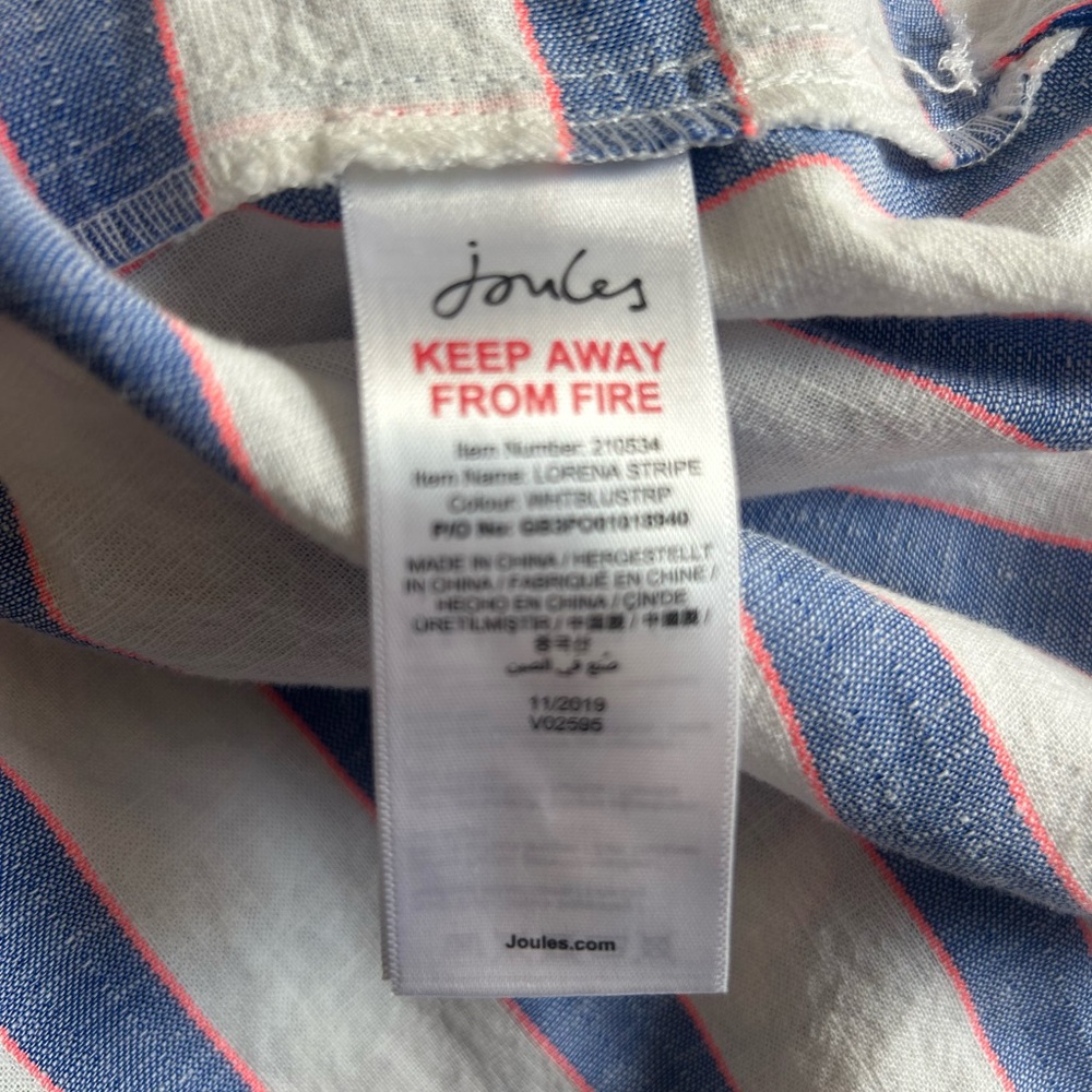Joules Lorena striped button down shirt size 12 - Picture 4 of 5